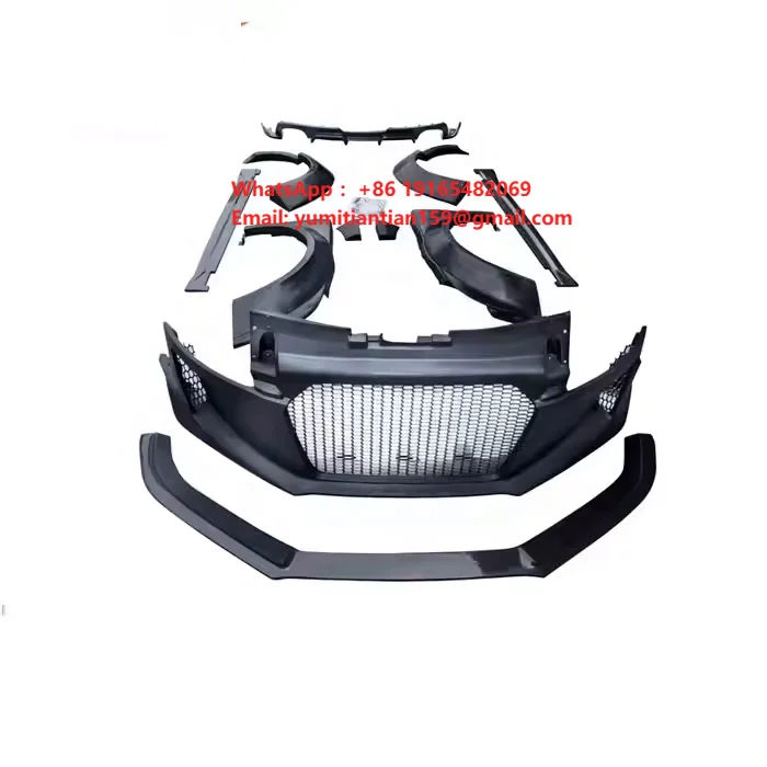 YICKU High Quality Body Kit for Audi TT Upgrade CMST Style Front Lip Front Bumper Side Skirts Wheel Eyebrow Half Carbon Fiber