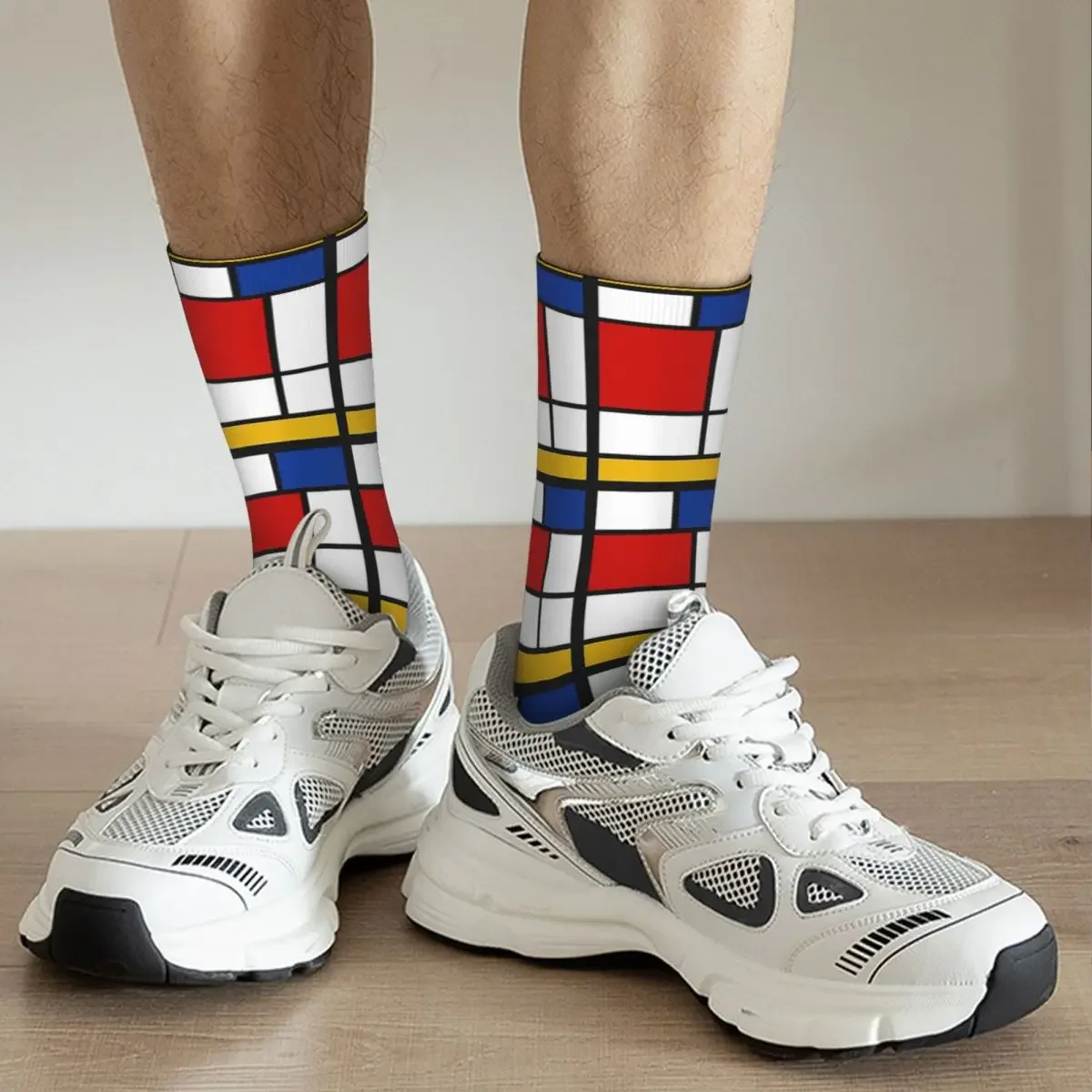 De Stijl-calcetines largos para hombre y mujer, medias absorbentes De sudor, Harajuku, todas las estaciones, regalo De cumpleaños, #1 (inspirado en Mondrian)