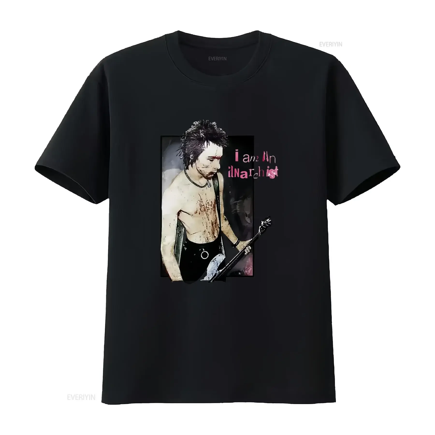 Sid Vicious I Am An Anarichist T Shirt Size S To 5XL vintage Washed fashion Stretched Casual Soft Versatile Stylish vintage