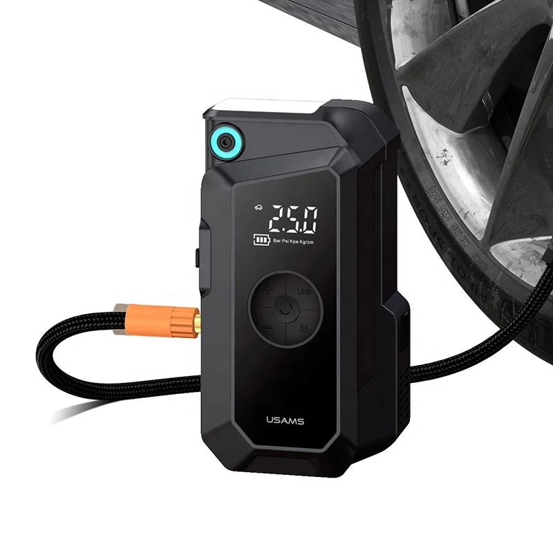 USAMS ZB287 New Jamp Starter Car Jump 8000MAH Car Jump Starter Power Bank With Air Pump Mini Air Pump for Cycle