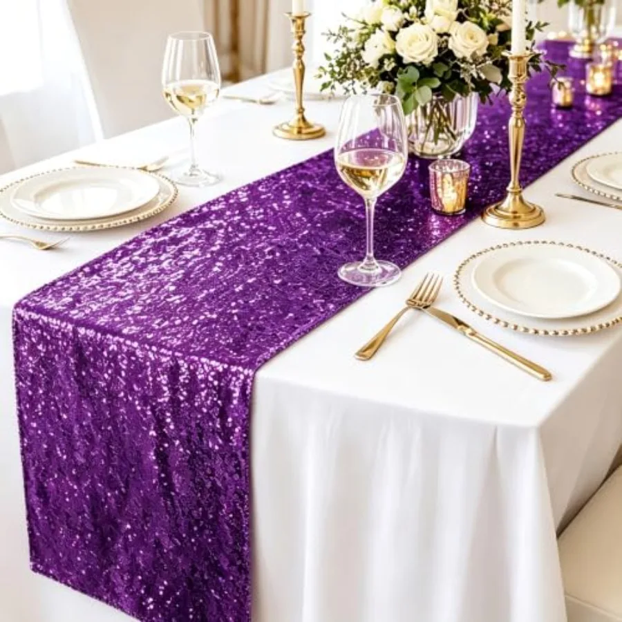 

12x72-Inch Rectangle--Sequin Table Runner- for Wedding/Party/Decor 12x72-Inch