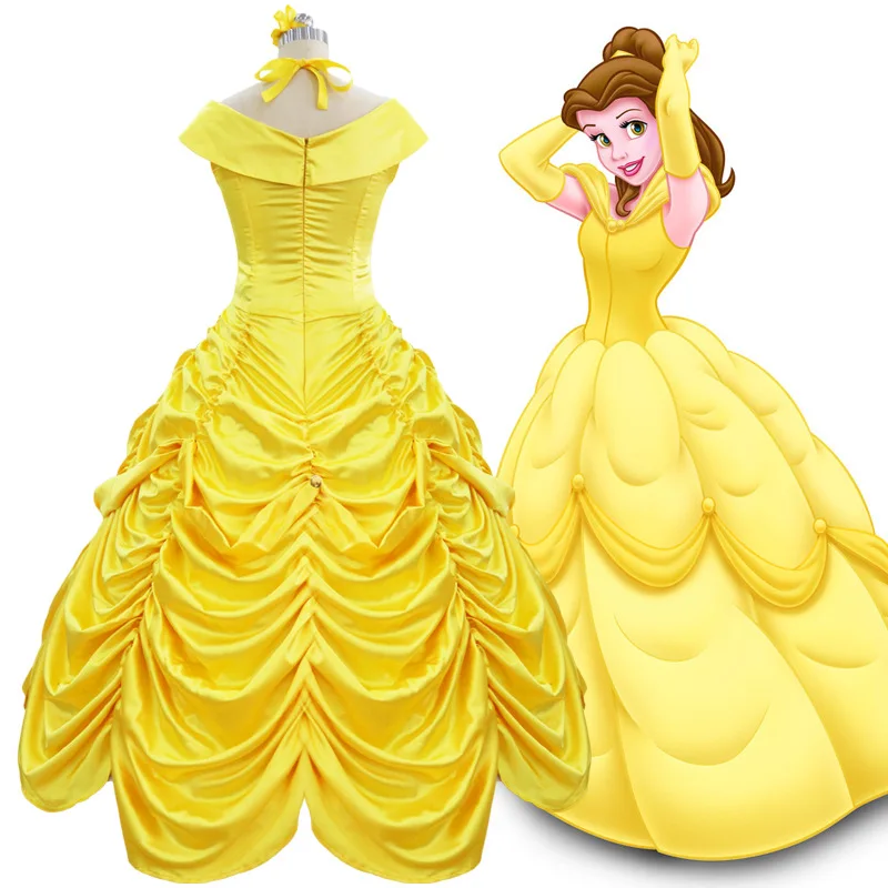 

Костюм принцессы Белль из мультфильма «Красавица и Чудовище» от Disney, полный комплект для косплея, тематический костюм Белль, женский костюм для Хэллоуина