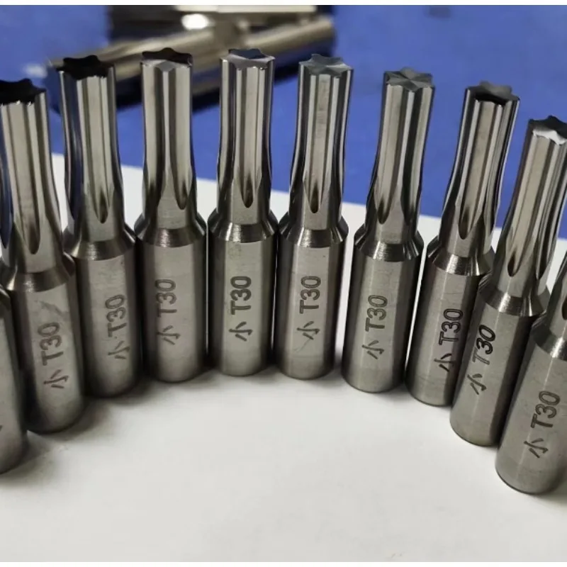 CT08 Rotary Broach Punch HSS-TiCN Coating 8mm Shank Rotary Broaching Cutter Tool T6 T8 T10 T15 T20 T25 T30 T40 T50 for CNC Lathe