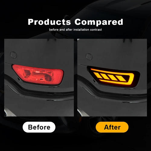 Imagen 2 del producto Para Jeep Grand Cherokee 2011-2022 Jeep Compass Dodge Journey 2011-2017 luz trasera de parachoques freno de coche lámpara de señal de giro que fluye