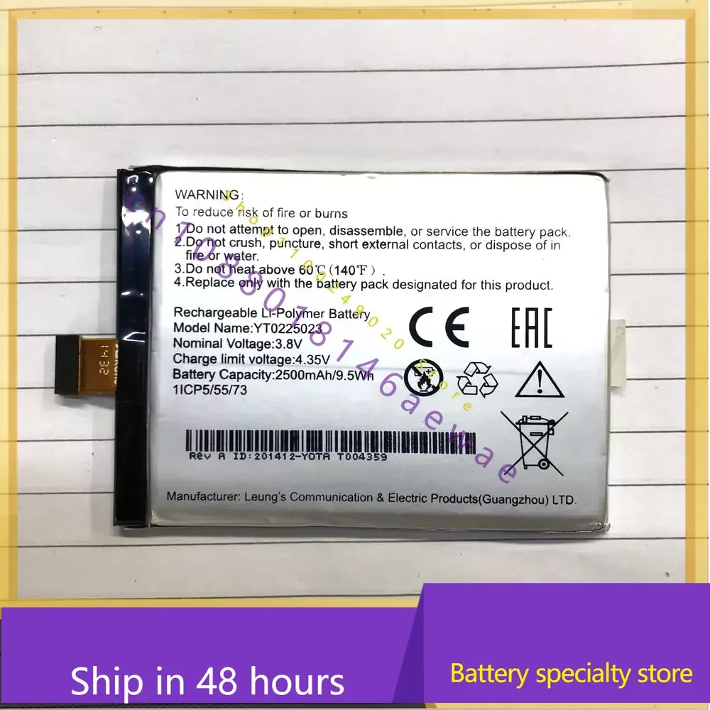Bateria tamanho 2500mah yt0225023 bateria para yotaphone 2 yd201 yd206 baterias de telefone móvel de alta qualidade + número de rastreamento
