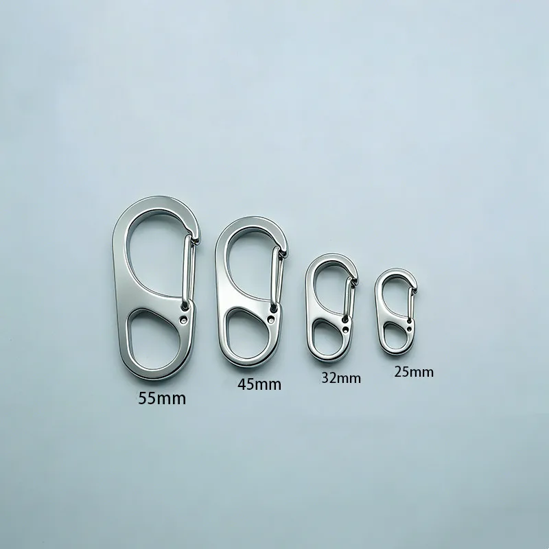 5Pcs Stainless Steel Outdoor Keychains Mini D3S Carabiner Portable Tool Connection Buckles for Mountaineering Travel