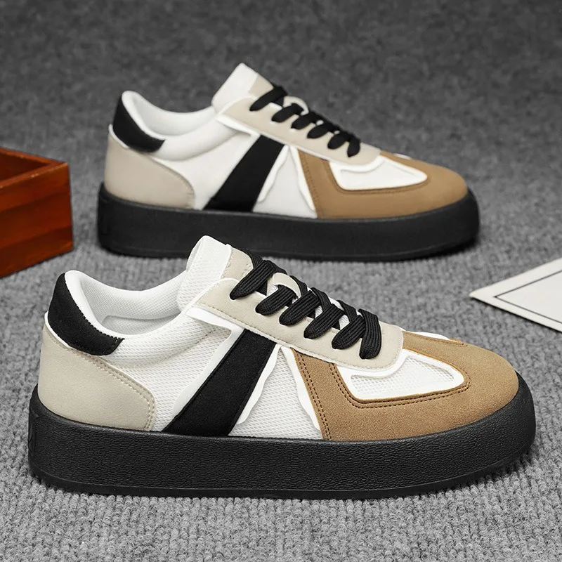 Men's Elevator Breathable Casual Sneakers Flats Skateboard Shoes Fashion Lace-Up Platform Mens Walking Footwear Tenis Masculino