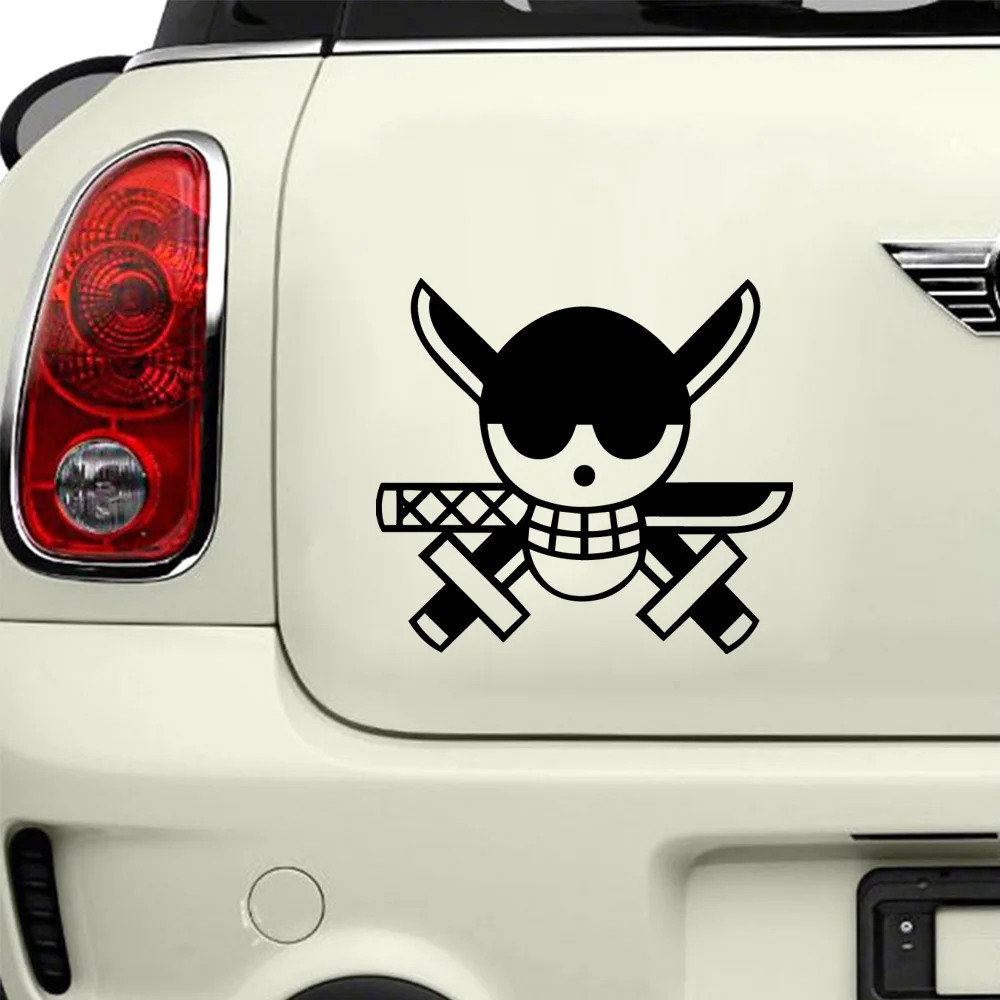 1pc Fashion Anime Pirate Stickers For Car Decor Vinyl Decal Cartoon Skeleton Sticker Auto Window