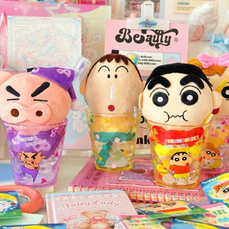 100%オリジナルクレヨンしんちゃん Wayaya セットミステリーブラインドボックスかわいいミニフィギュア人形歯ブラシ & カップかわいいキーホルダーキッズギフト