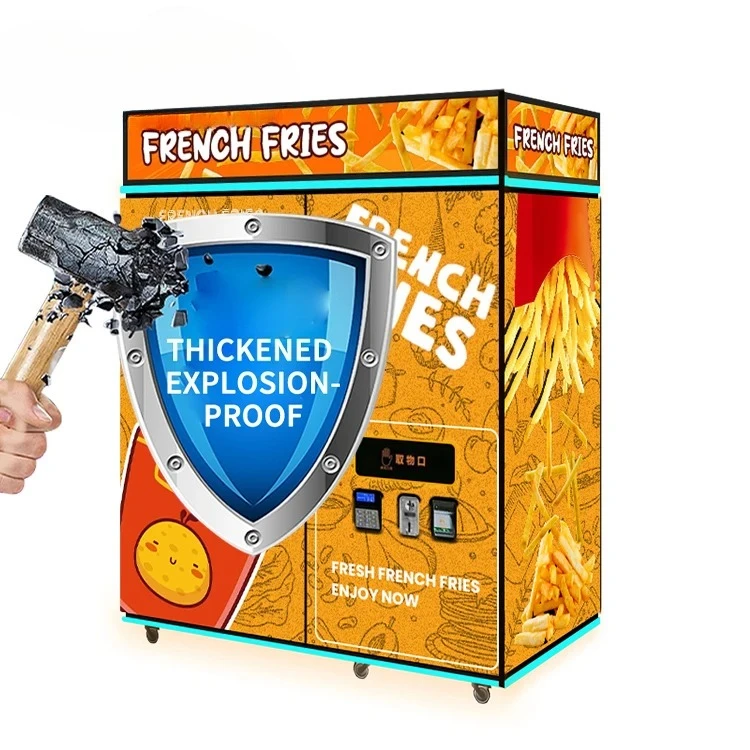 Touch Screen French Fries Vending Machine Fully Automatic Hot Food Fry Vending Machine