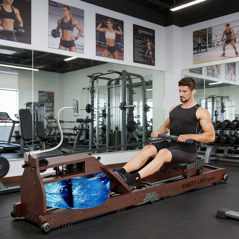 2026 Wholesale Price 400LBS Weight Capacity Foldable Water Rowing Machines for Home Use with Dedicated Monitor & Bluetooth APPpr