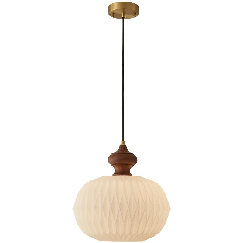 

Japanese restaurant chandelier, retro glass dining table bar lamp, log wind bedroom study, medieval dining room cream chandelier