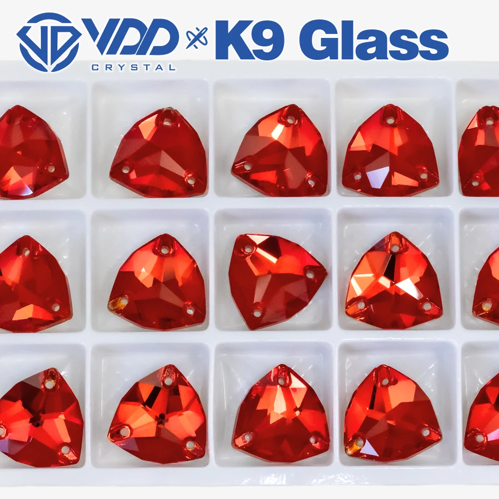 VDD Trilliant S109 Siam K9 Glas, hochwertige aufnähbare Strasssteine, flache Kristallsteine zum Aufnähen, Glitzersteine für DIY-Bastelarbeiten und Bekleidung. – Detail 6