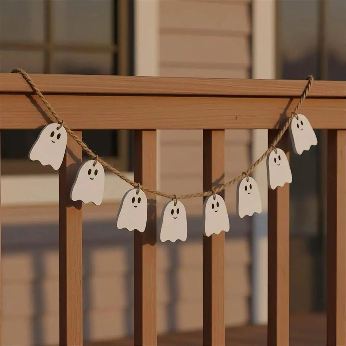 60 Pcs Wooden Ghost Embellishments for Halloween Crafts and Scrapbooking for Painting,Party Favors,Gift Wrap,Home Decor