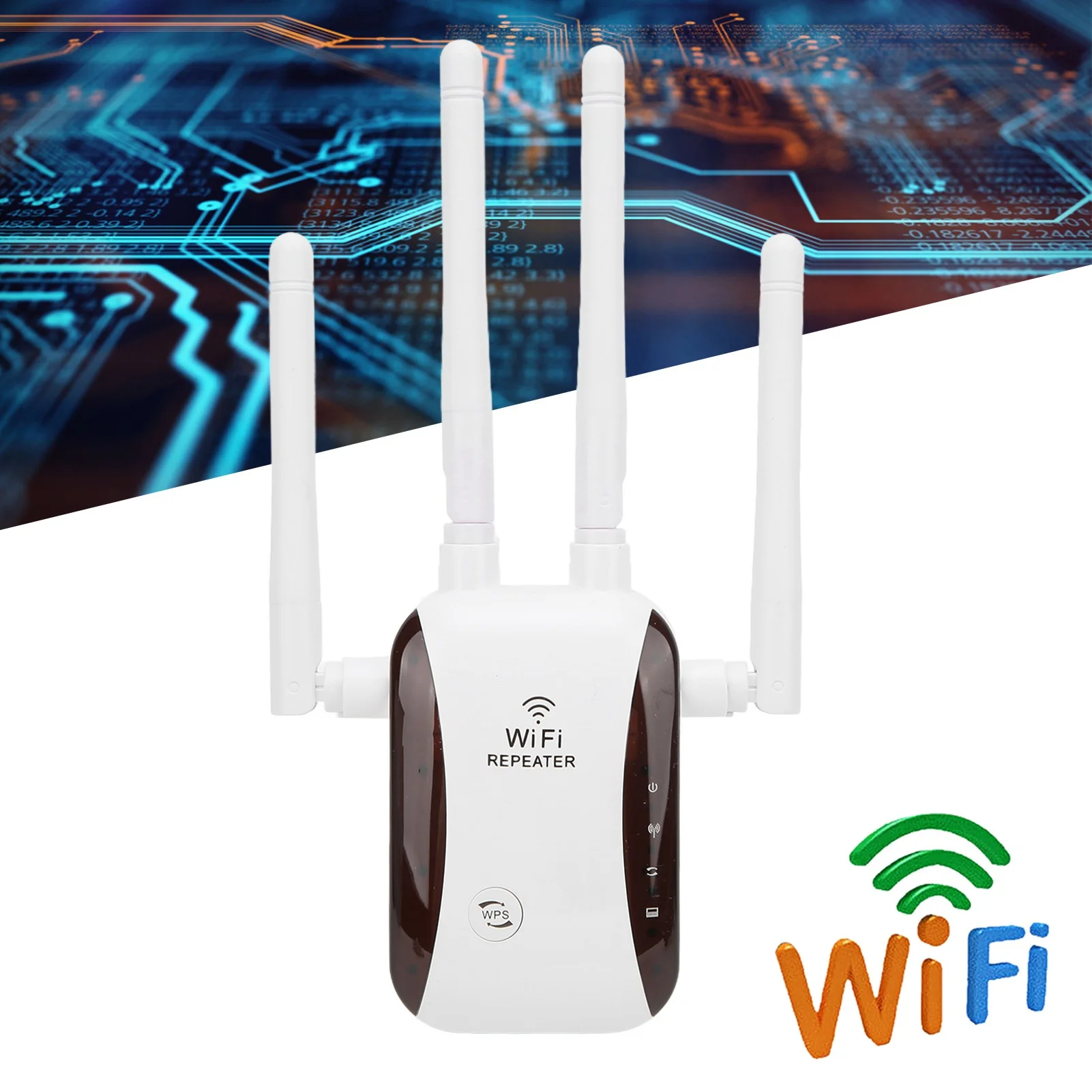 

WiFi Range Extender 300Mbps 4 Antennas Wireless Signal Repeater Amplifier for Home Hotel Wireless Signal Repeater