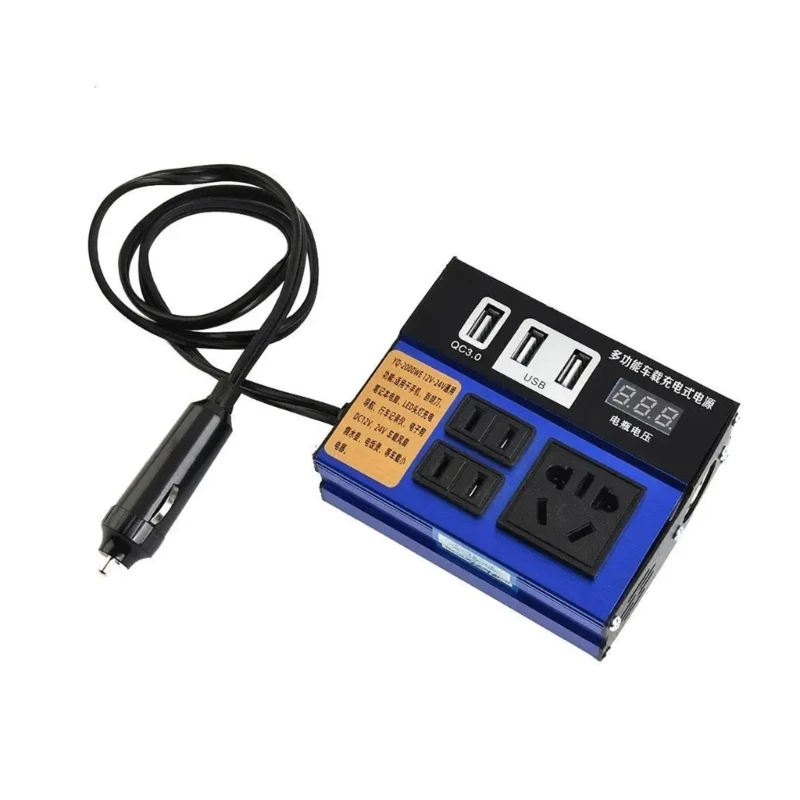 High Efficiency Vehicle Car Inverter Safe and Stable 12V To 110V / 24V To 220V, 1500W Power Adapter With 4 Charging Port