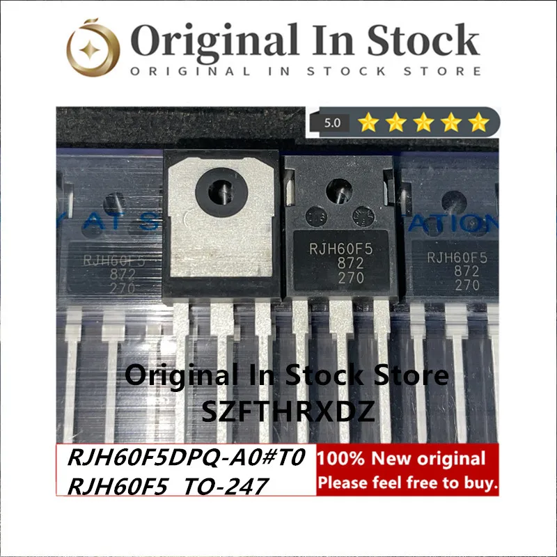 100% NEW ORIGINAL RJH60F5DPQ-A0#T0 TO-247 RJH60F5 TO247 Trans IGBT Chip N-CH 600V 80A 260400mW 3-Pin (10PCS)