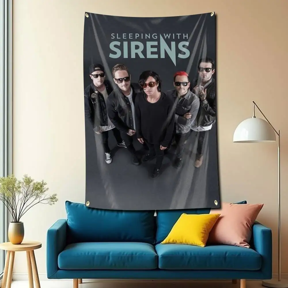 Kellin SWS Band S-Sleeping with Siren-S  Flag Tapestry Banner for Bedroom Living Room Outdoor Camping Custom Supported