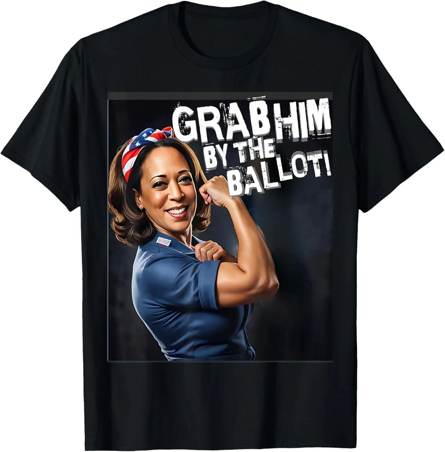 Funny Retro Rosie Grab Him By The Ballot Kamala Harris 2024 T-Shirt