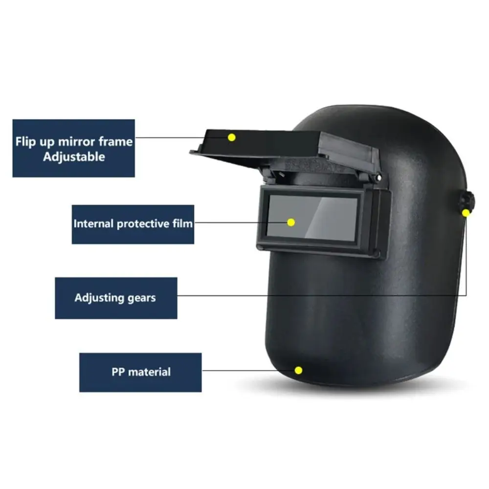 Portable Head-Mounted Electric Welding Mask Flip Cover Lightweight Protective Mask Dust-Proof Welder Mask