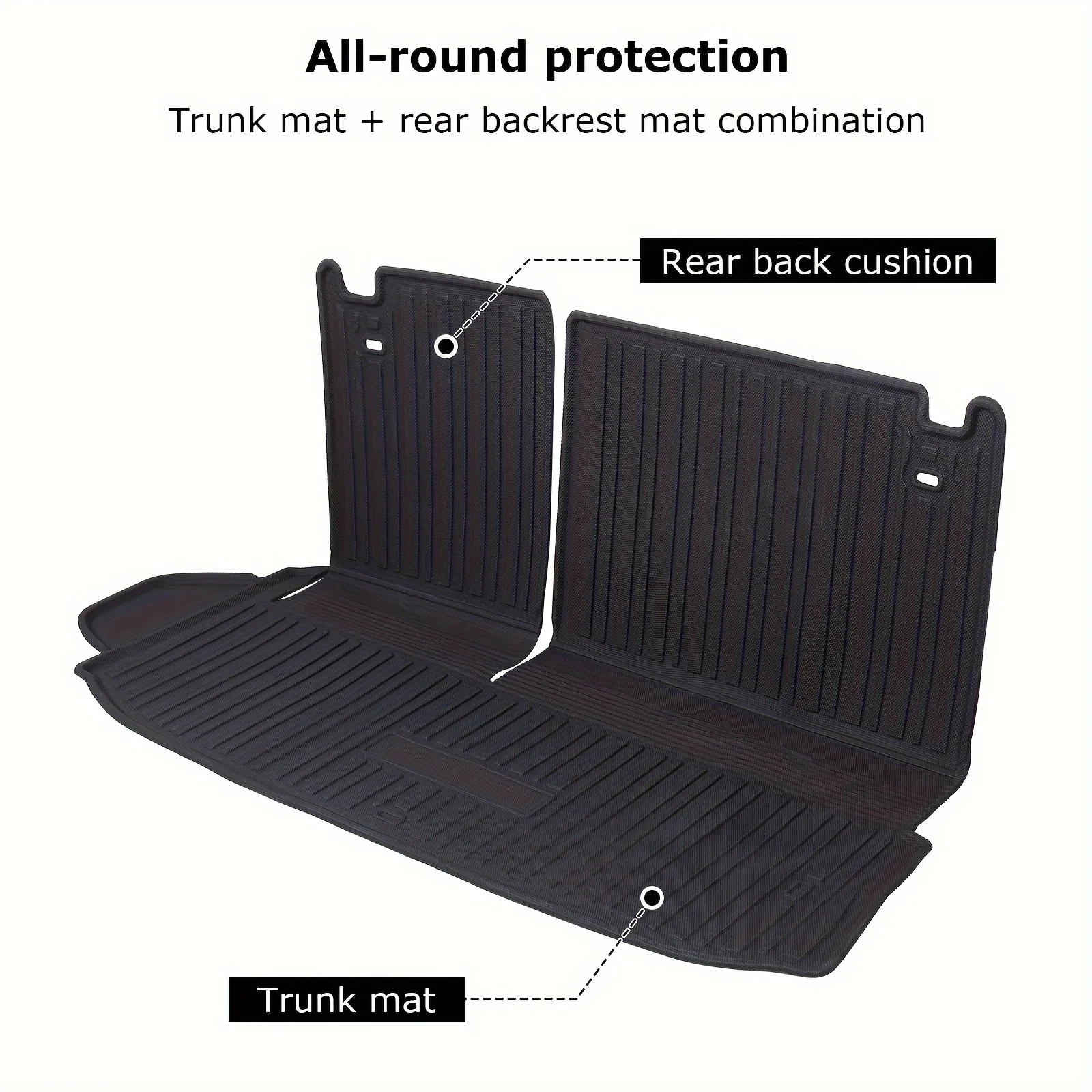 

Skid-resistant Waterproof Textured Rear Cargo Liner Trunk Mat Protector with Backrest for Highlander 2020-2023: Enhanced Protect