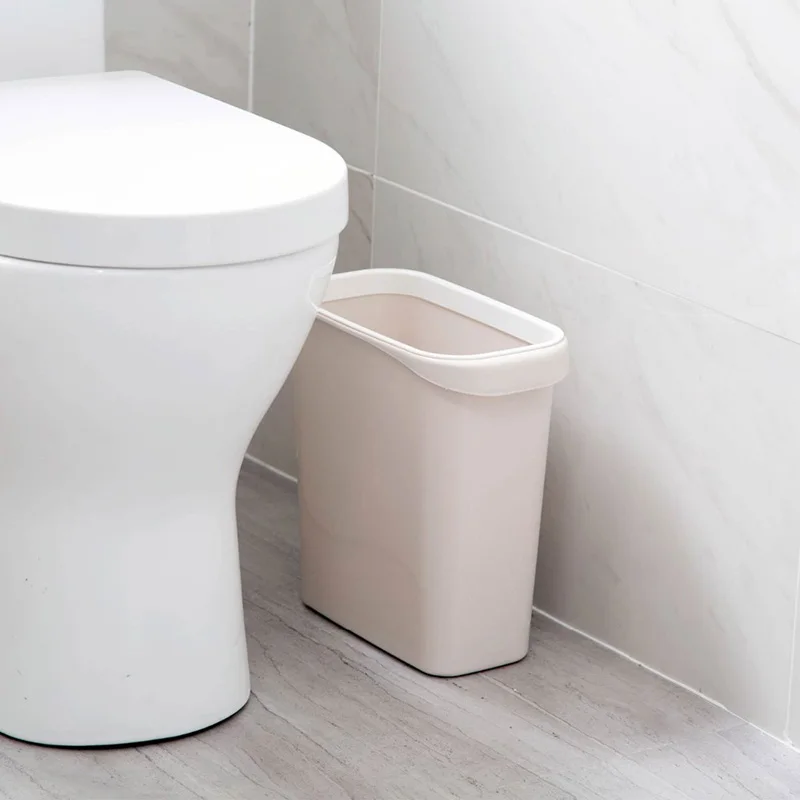 Bathroom Kitchen Trash Can Bedside Narrow Seam Waste Bin Space Saving Dustbin Garbage Bucket Plastic Recycling Bin Waste Basket