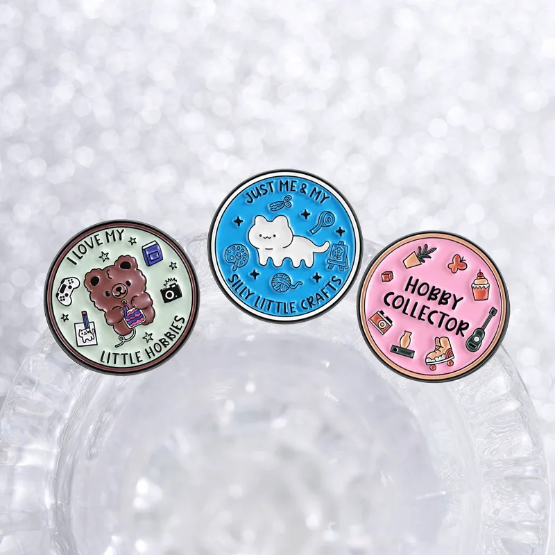 Cute Animal Theme Collection Pins Brooch I Love My Little Hobbies Pig Cat Bear Badge Enamel Lapel Pin Accessory Gift For Friends view 4