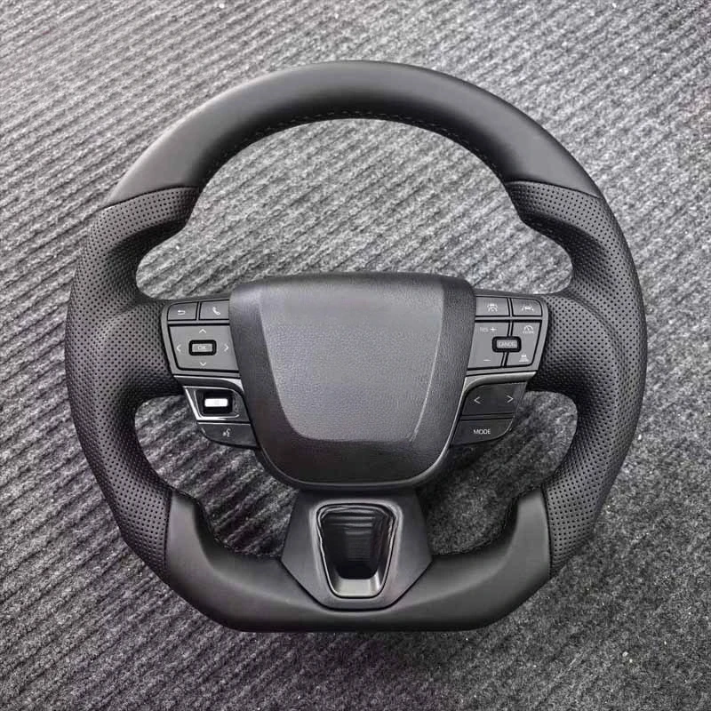 For Toyota LC80 Alphard Hilux Land Cruiser Crown Upgraded Leather Steering Wheel Assembly With Steering Wheel Horn Cover