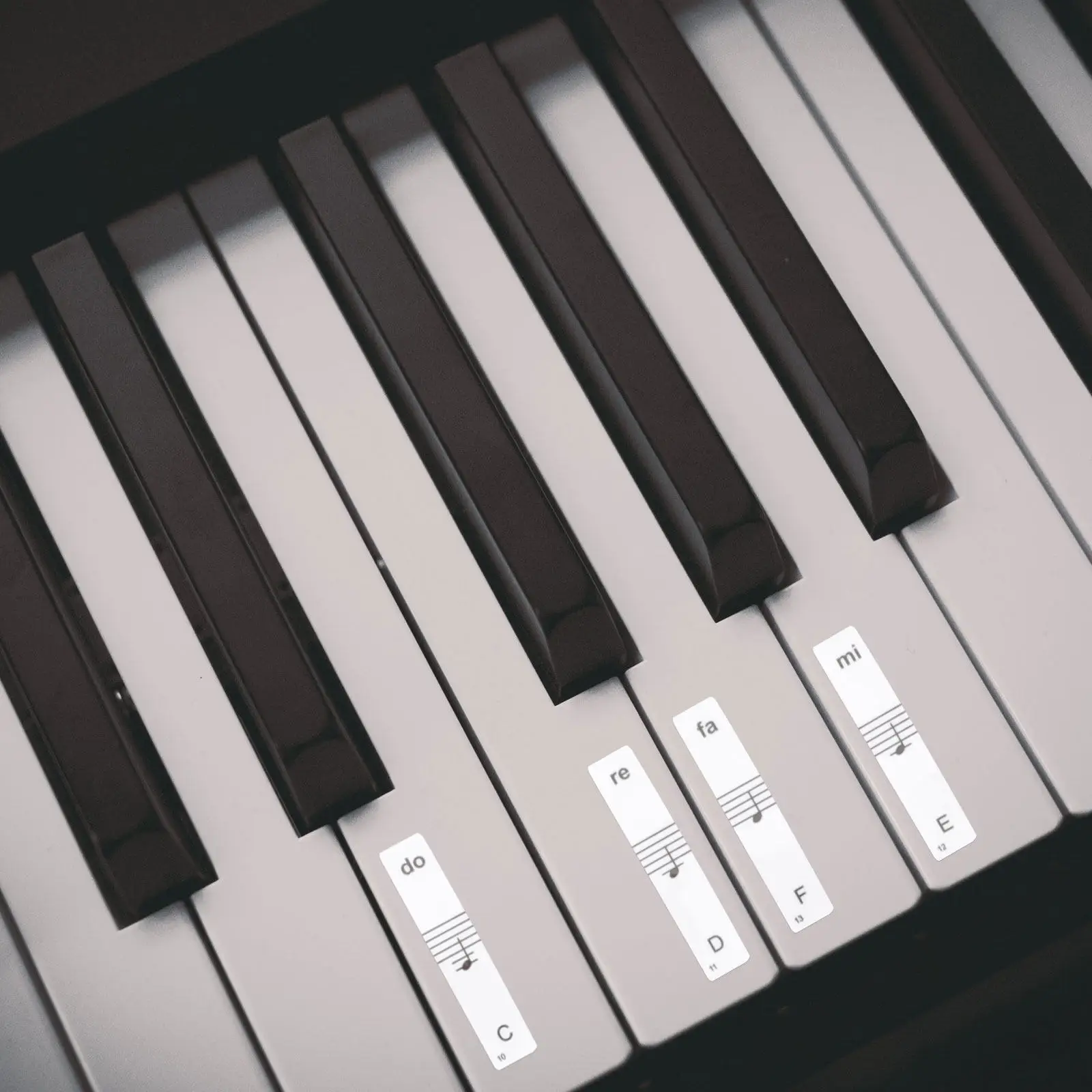 Piano Keyboard Decal Stickers 2 Sets Waterproof Wear Resistant Key Labels for Beginners Music Learning