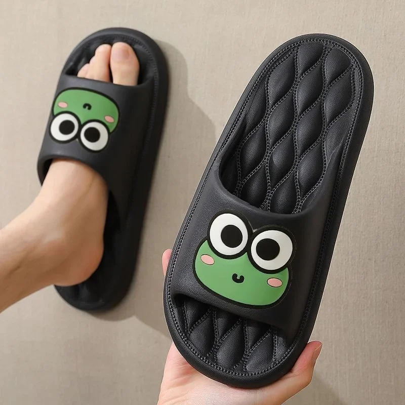 Cute Cartoon Summer Beach Slides Bathroom Anti Slip Slipper Non-slip Home Flip Flops Cartoon Frog Soft Sandals