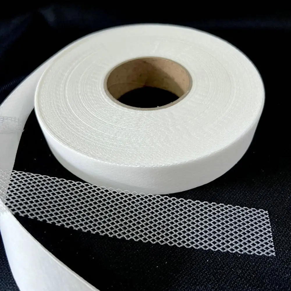 50M Hot Melt Adhesive Mesh Tape Fastener Non-woven Double Sided Clothes Ironing Hem Tapes DIY Mesh Interlining Adhesive Tape