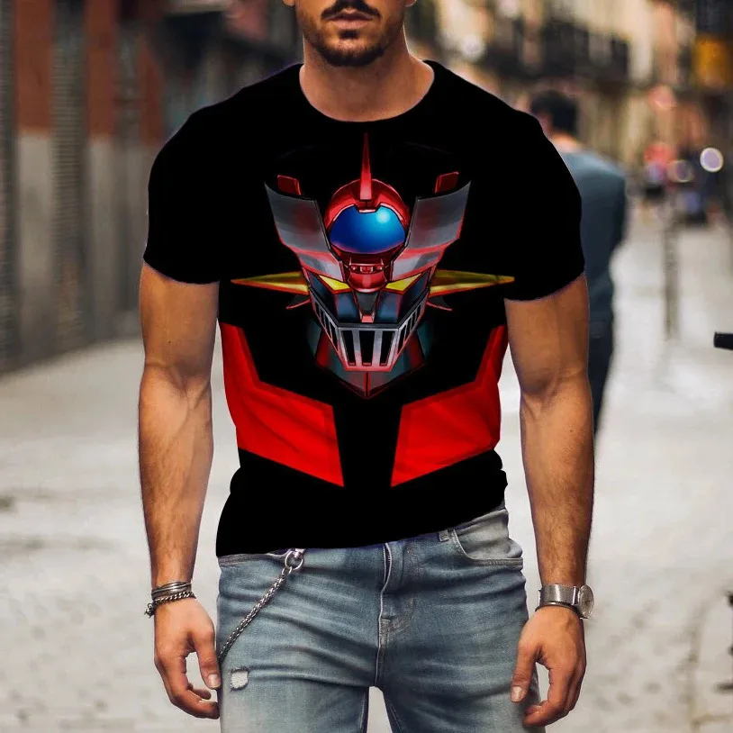 

2024 New Hot Sale Mazinger Z T Shirt For Men Anime Robot Fashion Casual 3D Printed Women T-shirt Deals Boy Clothes Offer Kid Tee