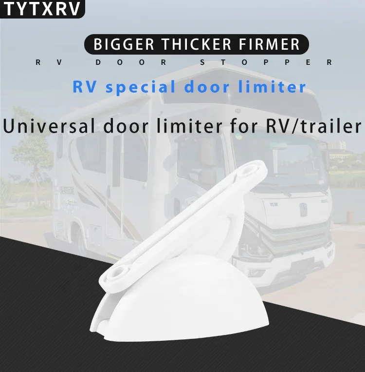 2PC RV Parts & Accessories Semi-Circular Door Suction Limiter and Anti-Collision Buffer for Caravan Door Stopper