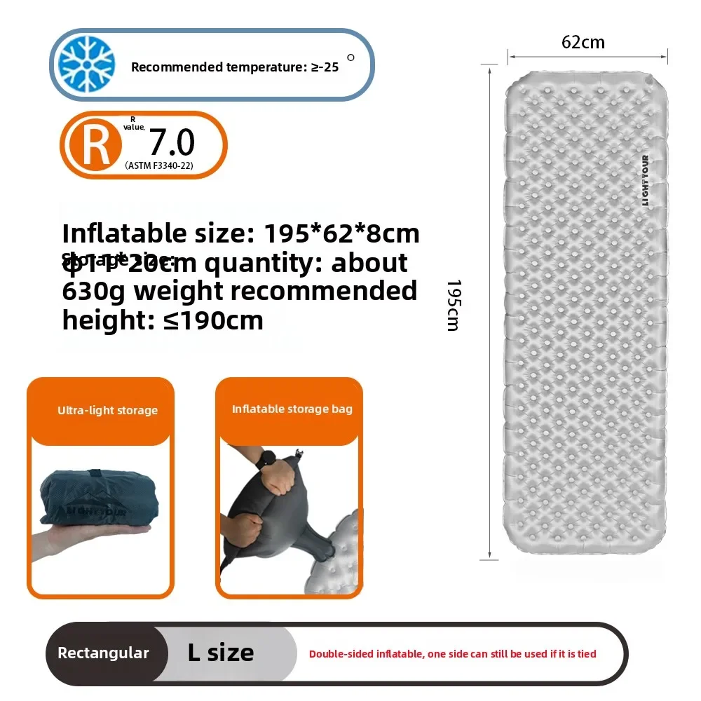Light Tour R7.5/R3.0 Camping Opblaasbaar Matras Outdoor Draagbare Slaapmatje Ultralight Wandelmat met Opblazen Airbag