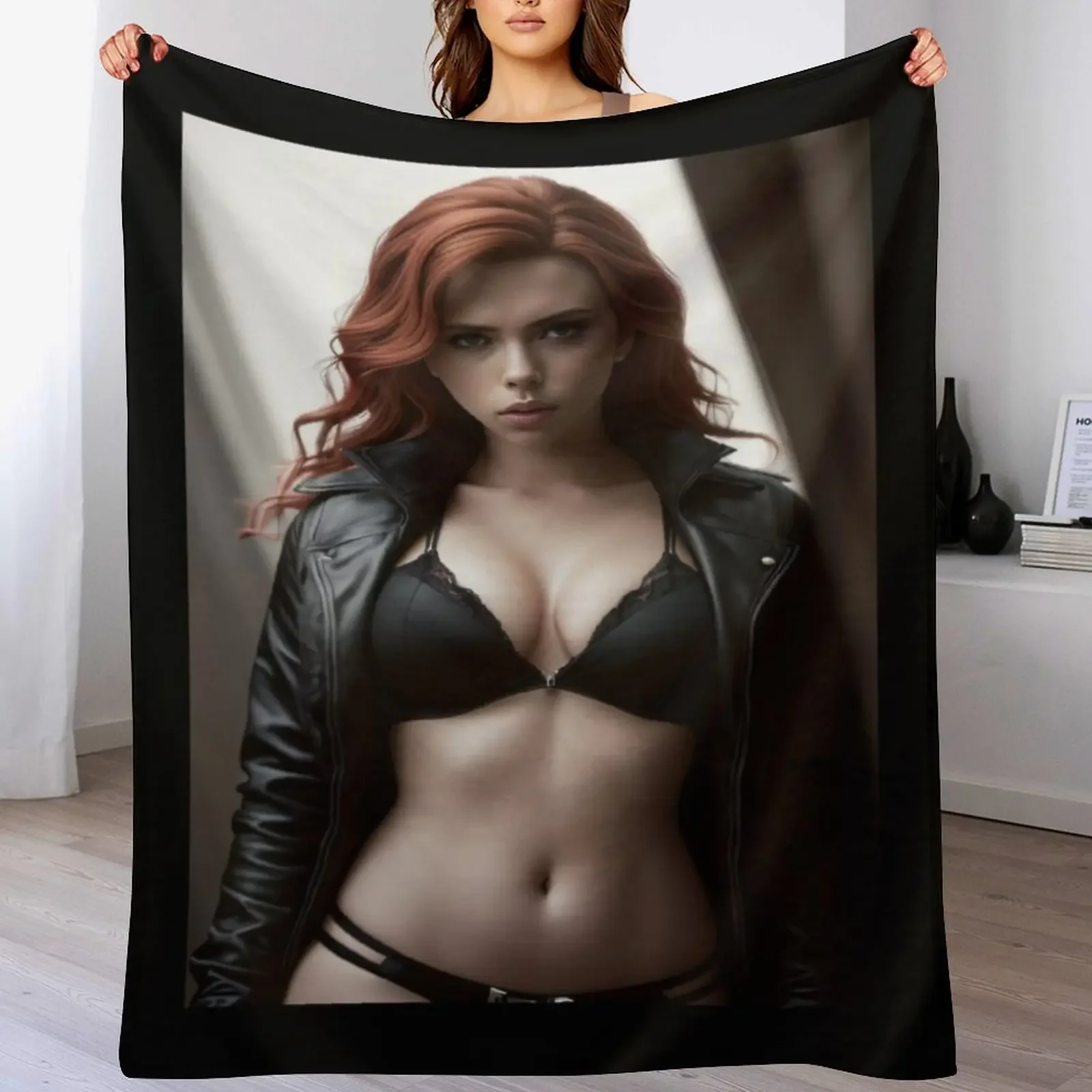 

Scarlett Johansson Throw Blanket Flannel Luxury Thicken Thins Thermals For Travel Blankets