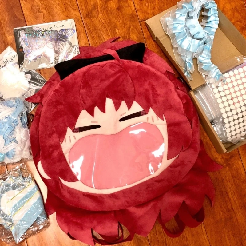 Mahou Shoujo Madoka Magica Itabag Cosplay Plüsch-Rucksack Anime Transparente Große Mundtasche Kawaii Umhängetasche Abzeichen Süßes Geschenk