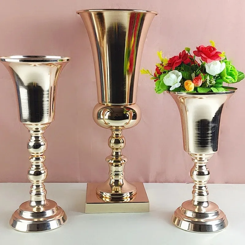 

Nordic style gold decorative vase metal flower arrangement wedding simulation flower ornament restaurant decoration wedding prop