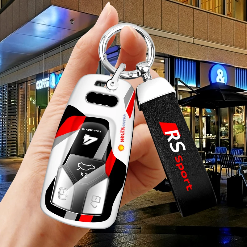 New ABS + TPU Car Remote Key Case Cover  For Audi A4 B9 A5 A6 8S 8W Q5 Q7 4M S4 S5 S7 TT TTS TFSI RS Protector Shell  Accessorie