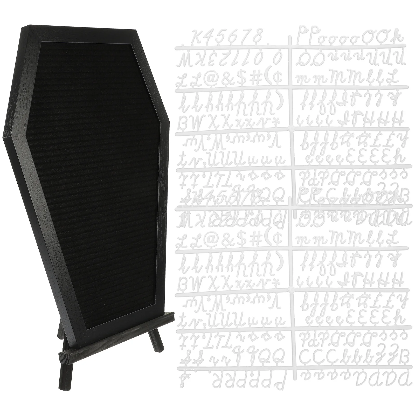 1 セット棺型レターボード Diy メッセージボードハロウィン用木製フレームメモボード家庭用デスクトップ装飾ディスプレイ