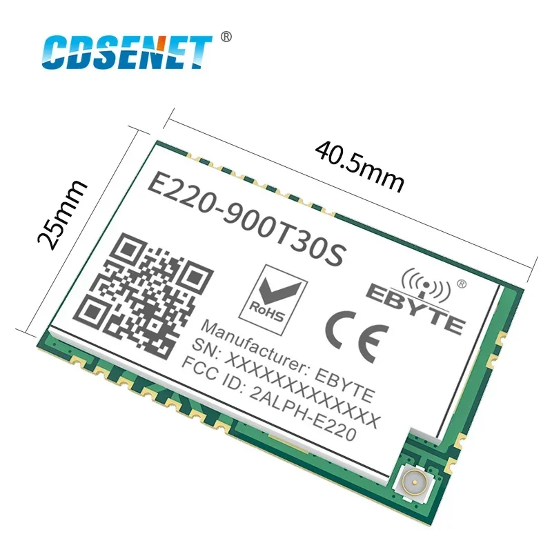 LLCC68 LoRa Module 868MHz 915MHz 30dBm10km Long Range RSSI WOR Watchdog CDSENET Wireless Transceiver Receiver IPEX/Stamp hole