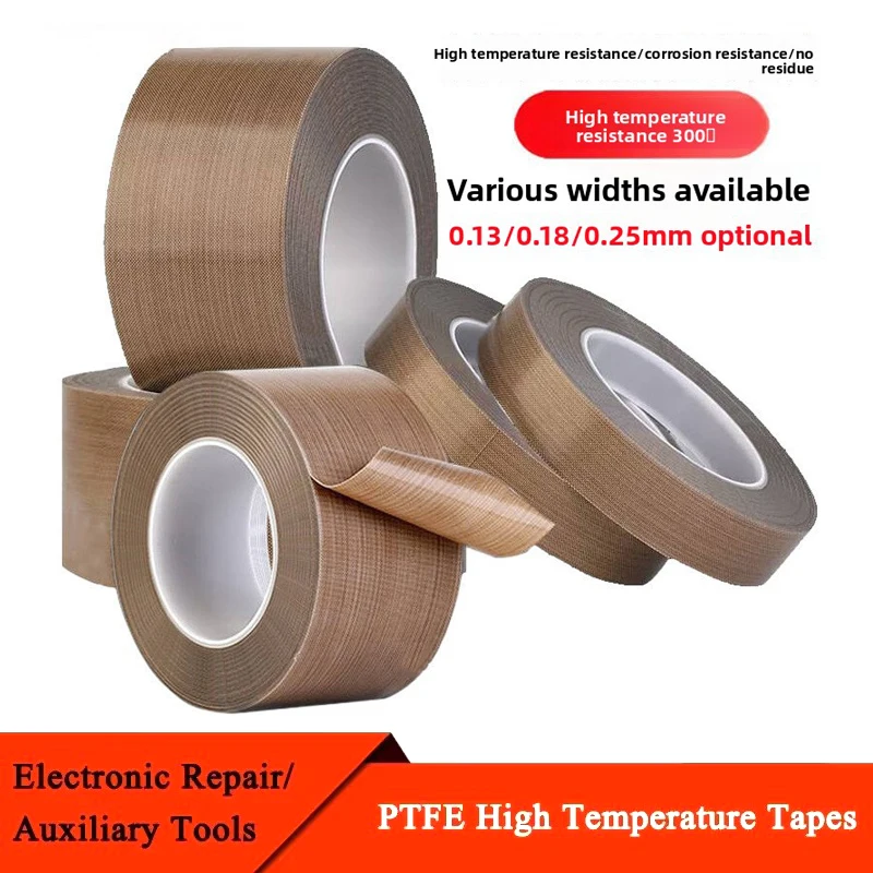 Tape Adhesive Cloth Width 10~100mm Thickness 0.13mm 0.18mm Insulated Vacuum High Temperature Resistant Sealing PTFE Tapes