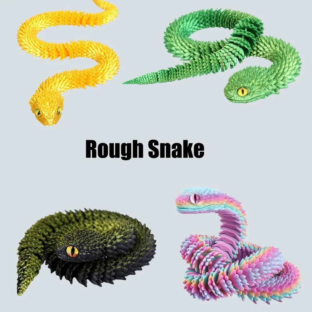 لعبة ثعبان مطبوعة ثلاثية الأبعاد | مفصلية فايبر | ديكور سطح المكتب | الديكور الحرفية | هدية فريدة من نوعها لتخفيف التوتر يمكن ارتداؤها #1