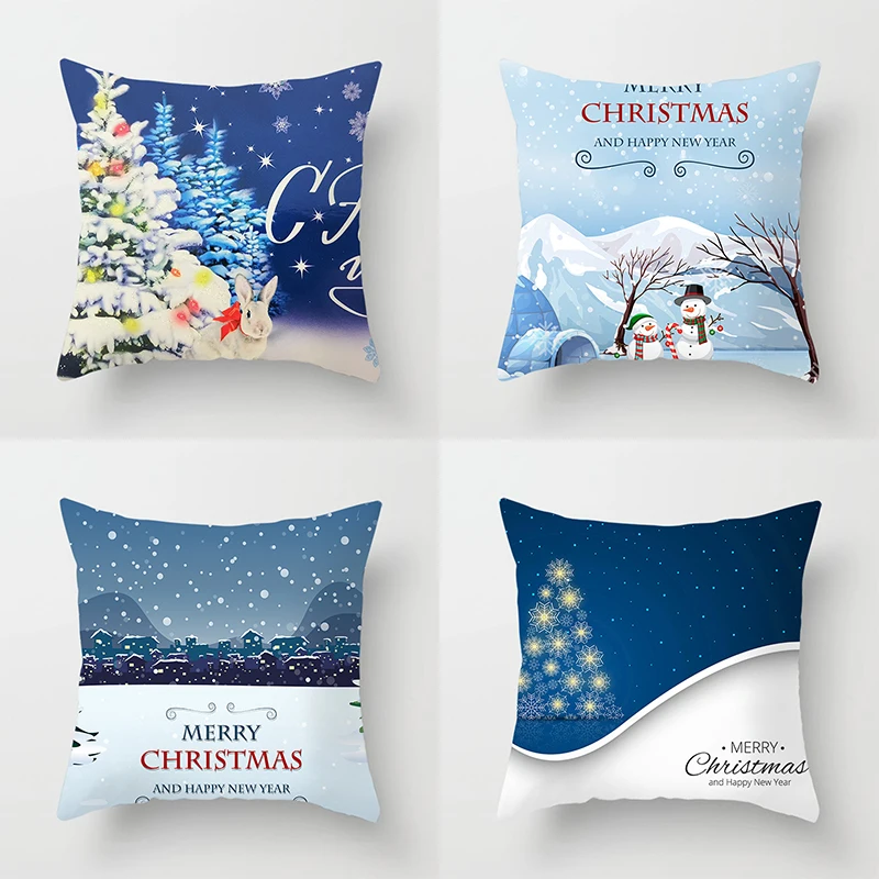 

Christmas home pillowcases printed bed decoration cushion covers decorative