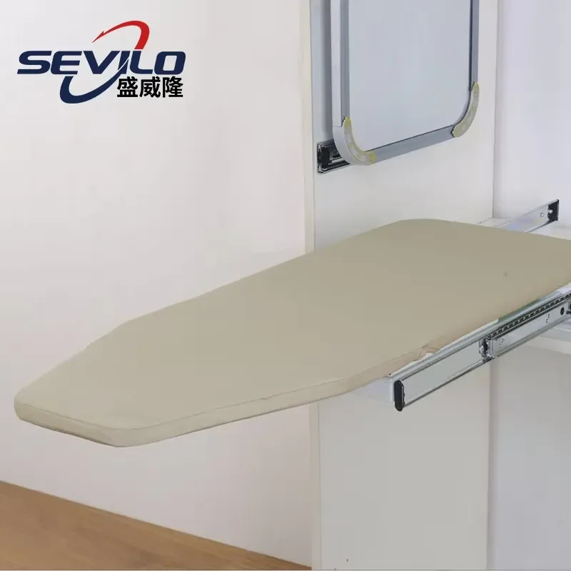 for Modern Steel Folding Ironing Board with Pull-Out Cover and Hidden Drawer for Home Office Use