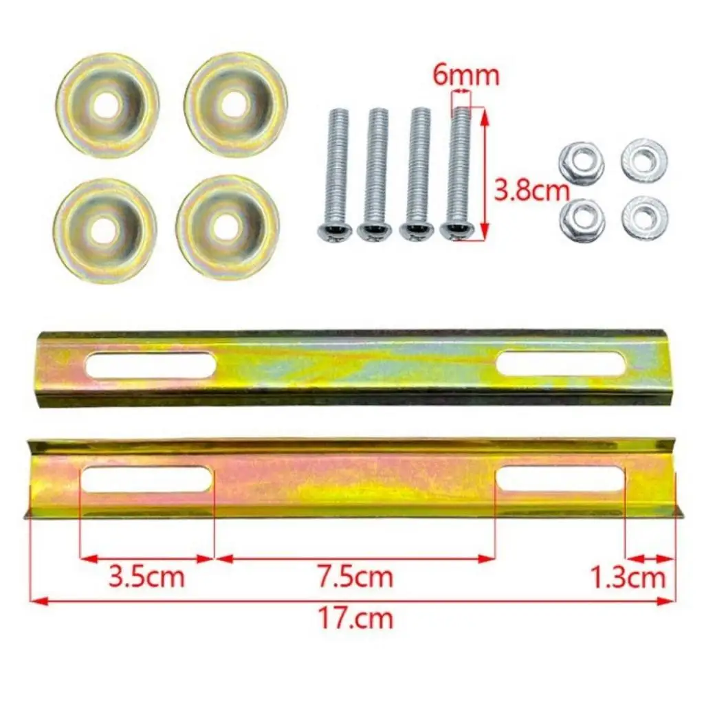 Durable Iron Mounting Brackets Motorbike Basket Holder Plates Complete Install Kit with Hardware for Cargo Rack