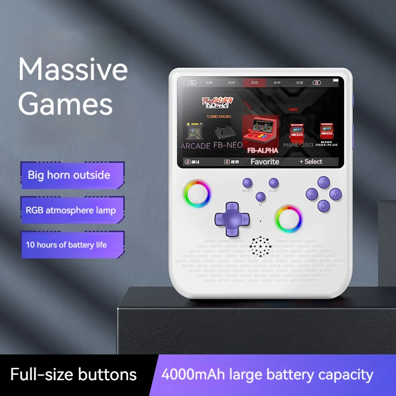 وحدة تحكم ألعاب محمولة ريترو وحدة تحكم ألعاب ريترو محمولة نظام لينكس 5.0 بوصة IPS شاشة HD مخرج 64 جيجابايت 20000 + ألعاب ريترو