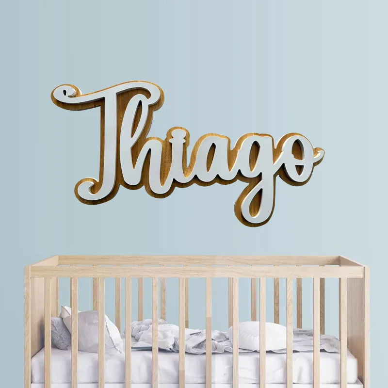Customizable Layered Baby Name Sign Personalized Nursery Wall Decor Birth Announcement Plaque Unique Gift Idea for Newborns