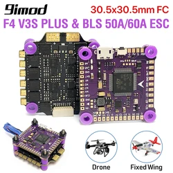 9IMOD F4 V3S PLUS Flight Control FC Support BetaFlight/INAV 5V 9V Dual Output 4in1 BLS-50A/60A ESC Stack for RC FPV Drone