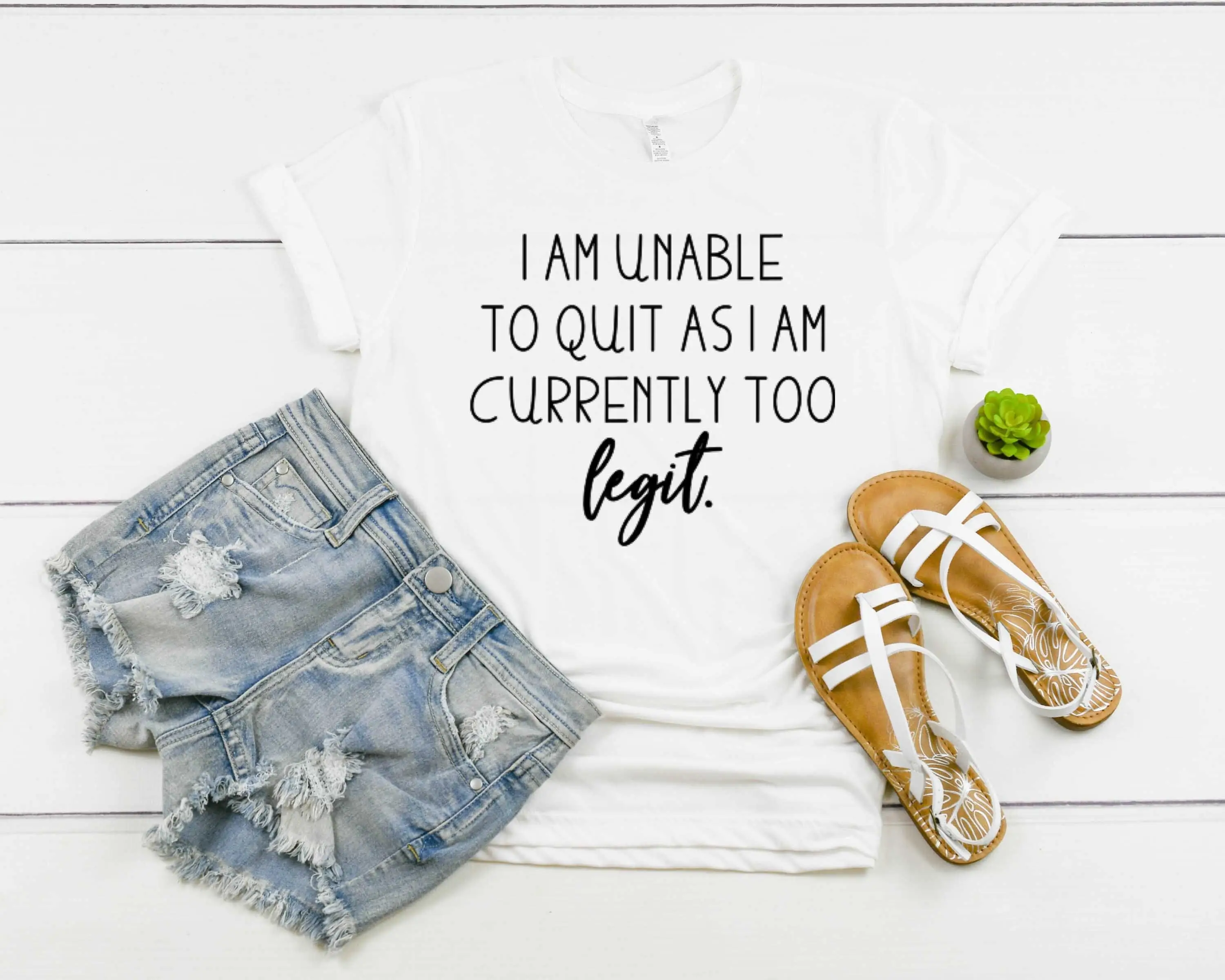 I Am Unable To Quit As Currently Too Legit T Shirt For Women Funny Hip Hop 90S Rap Hipster Plus Size