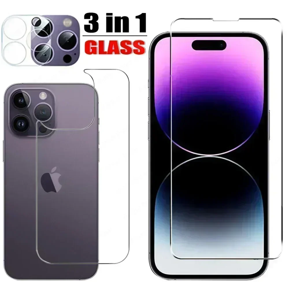 Front Back Tempered Glass For iphone 14 13 12 11 Pro Max Mini Plus Screen Protector 3D Camera Lens For iphone 14 Pro Max Glass